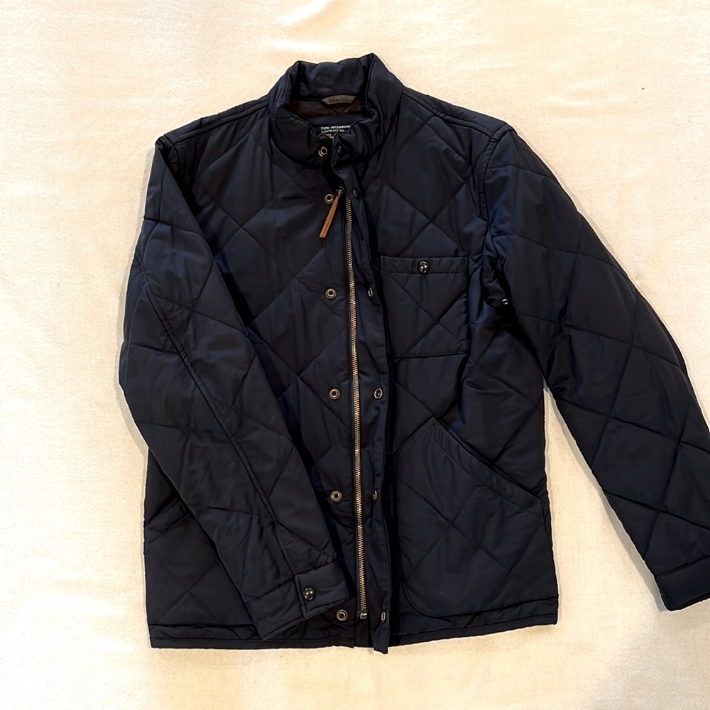 J.Crew gently used military style quilted jacket. Medium. Insulated. Full Zip
